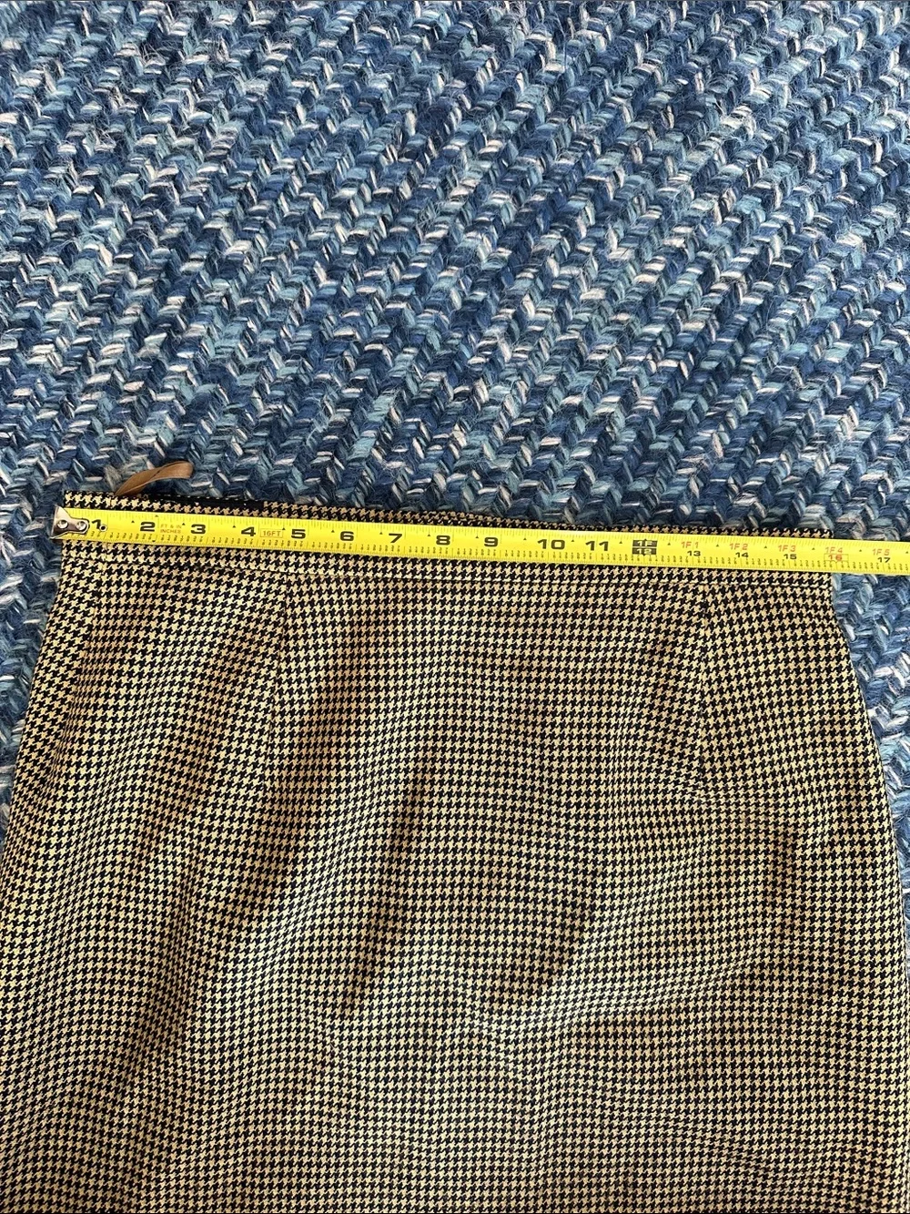 Vintage Burberry plaid herringbone wool skirt